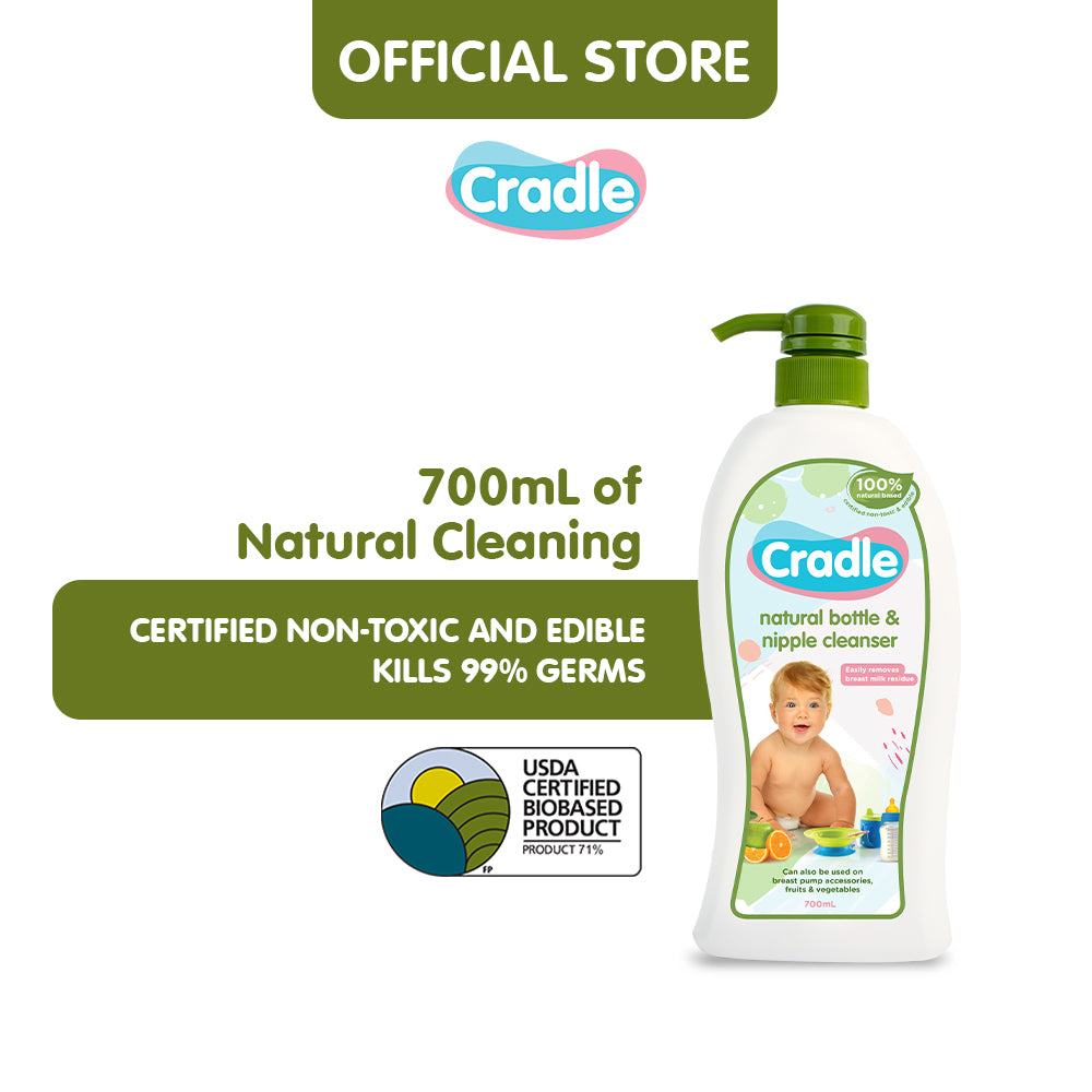 Cradle Natural Bottle &amp; Nipple Cleanser 700mL Pump Bottle